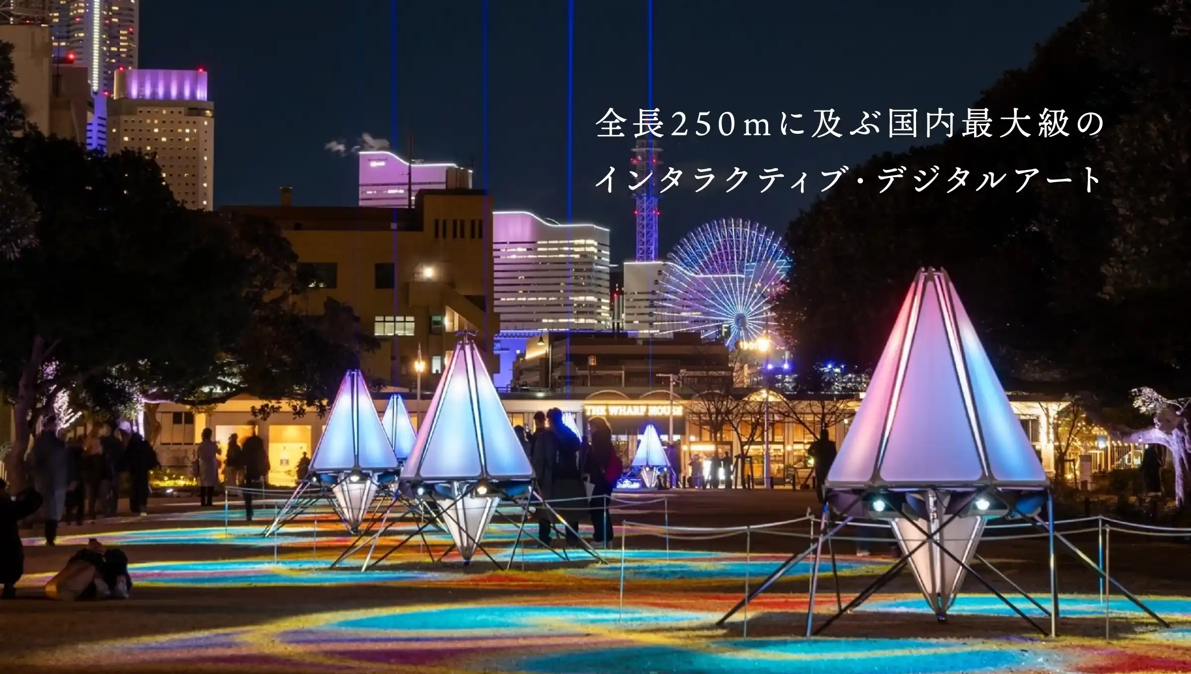 全長250ｍに及ぶ国内最大級のインタラクティブ・デジタルアート