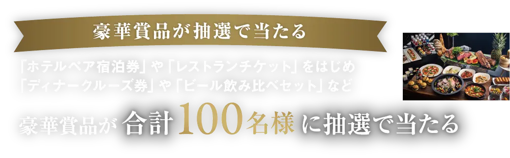 豪華賞品が抽選で当たる